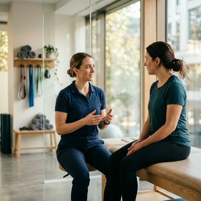 Fisioterapeuta con paciente